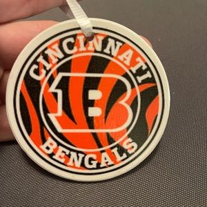 Handmade ceramic Cincinnati Bengals holiday ornament